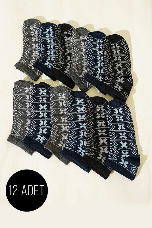 Lot de 12 chaussettes à motifs pour femmes assorties 10