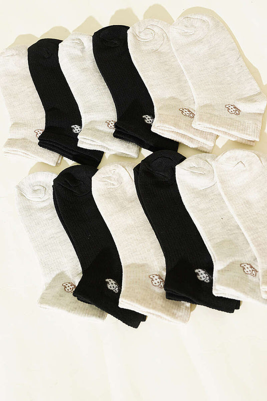 Lot de 12 paires de chaussettes à motifs pour femmes, assortiment 15