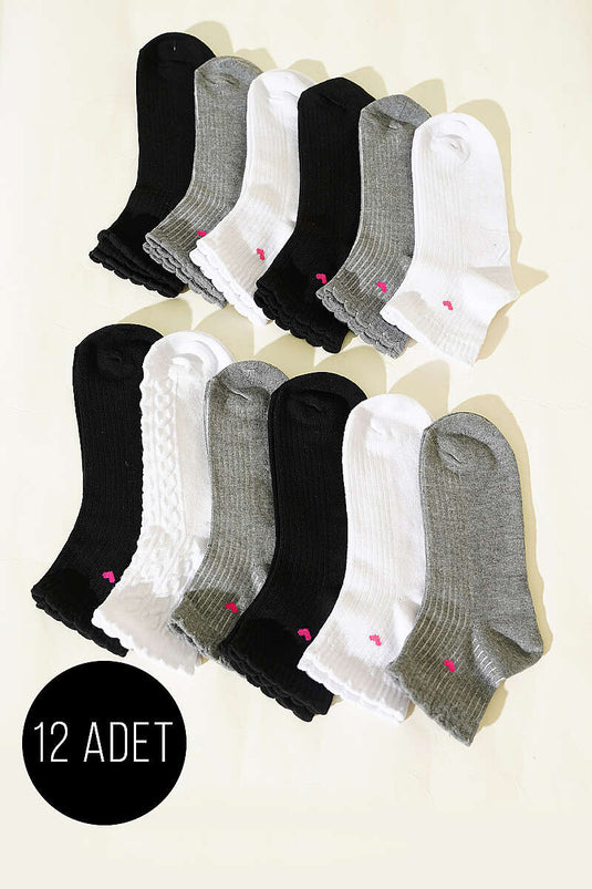 12 paia di calze da donna a gambaletto assortite 2