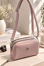 Sac À Main Rose À Deux Compartiments Et Logo