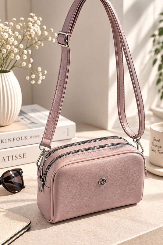 Rosa Doppel-Compartiment-Tasche Mit Emblem