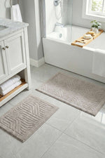 Ensemble de toilettes de luxe beige à reliefs, lot de 2