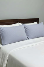 Lot de 2 taies d'oreiller en polycoton, bleues
