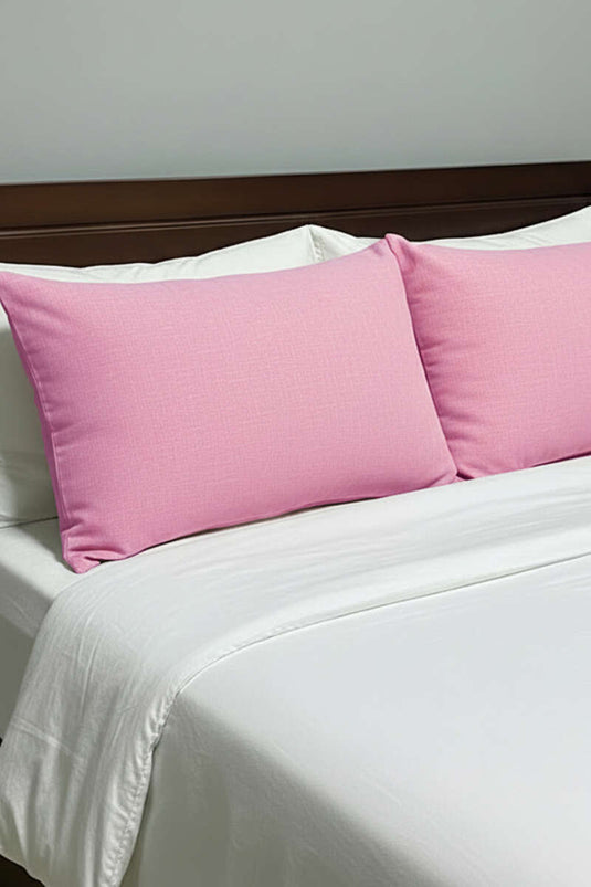 2'li Polycotton Yastık Kılıfı Pembe
