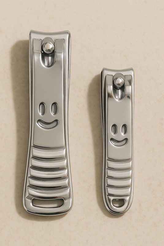 طقم مقص أظافر من قطعتين، رمادي