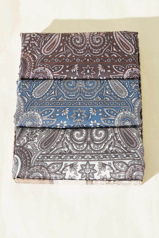 Set de 3 foulards ethniques assortis de 120 cm
