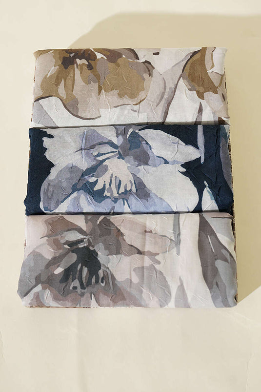 Ensemble De 3 Écharpes En Bambou À Grandes Fleurs