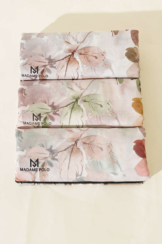 Ensemble De 3 Foulards Doux À Motifs Floraux