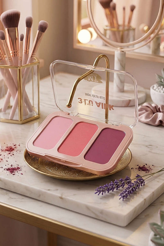 3-delige natuurlijke glans afwerking blush 01