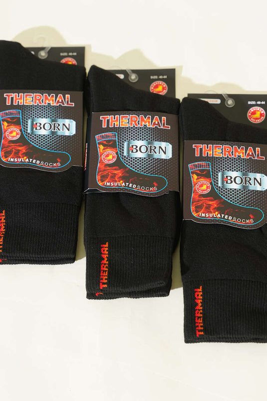 3-pack Men's Thermal Ankle Socks Black
