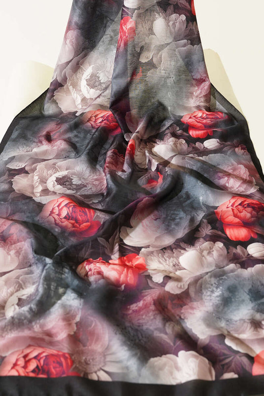 3'lü Gül Desenli Soft Şal Seti Asorti 1