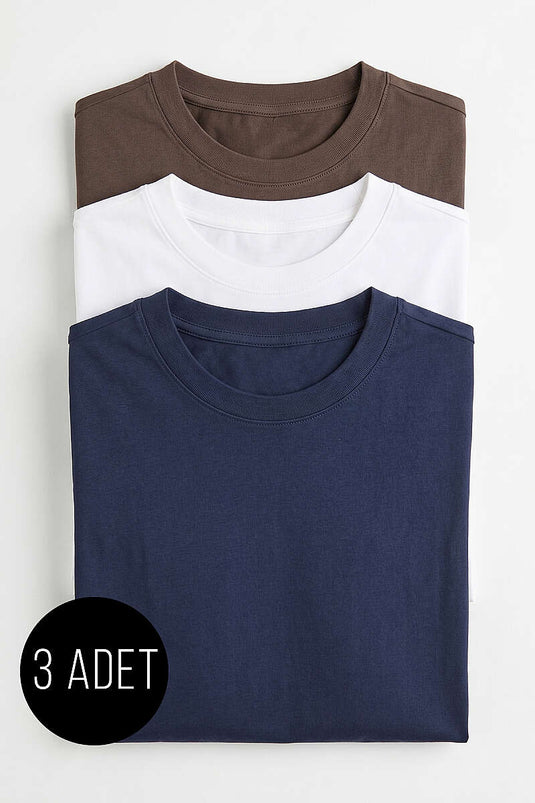 Lot de 3 T-shirts oversize homme à manches courtes assortis