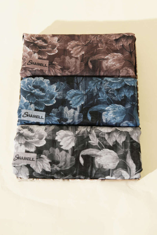 3-Delige Manolya Zachte Sjaal Set - Assorti Kleuren