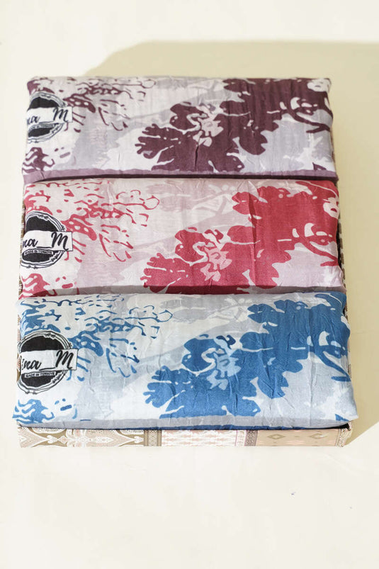 3'lü Manzara Desen Bambu Kraş Şal Seti Asorti 1