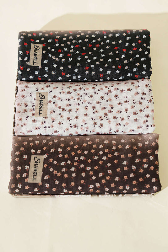 Ensemble De 3 Foulards Floraux Et Rayés Multicolores