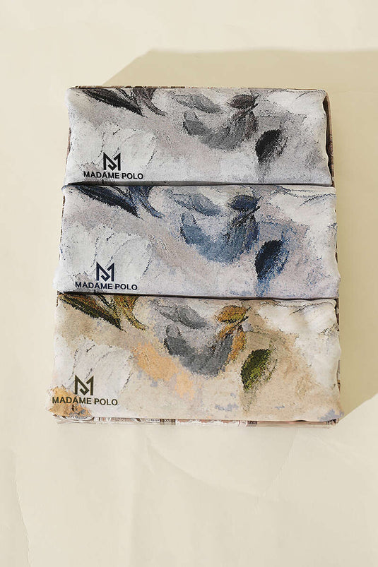 Ensemble De 3 Foulards Papatya Fleuri Doux