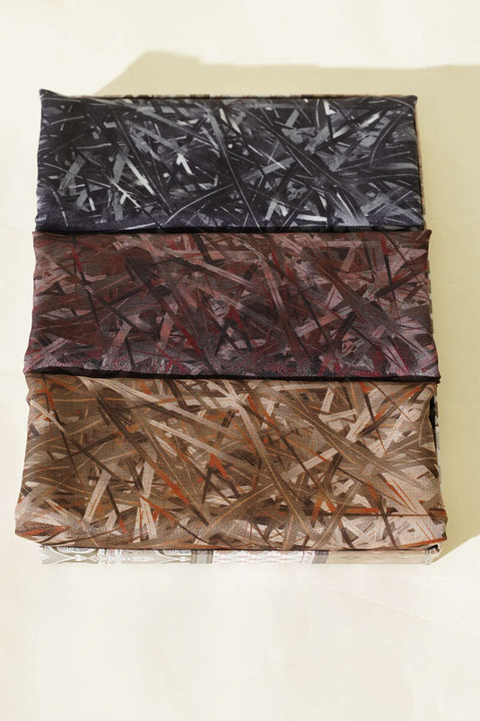 3'lü Şerit Desen Demore Eşarp Seti Asorti 1