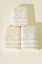 Lot de 3 serviettes assorties pour mains et visage à motif feuille élégante 1