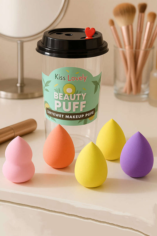 Ensemble de 4 éponges à maquillage avec assortiment de coupelles 1