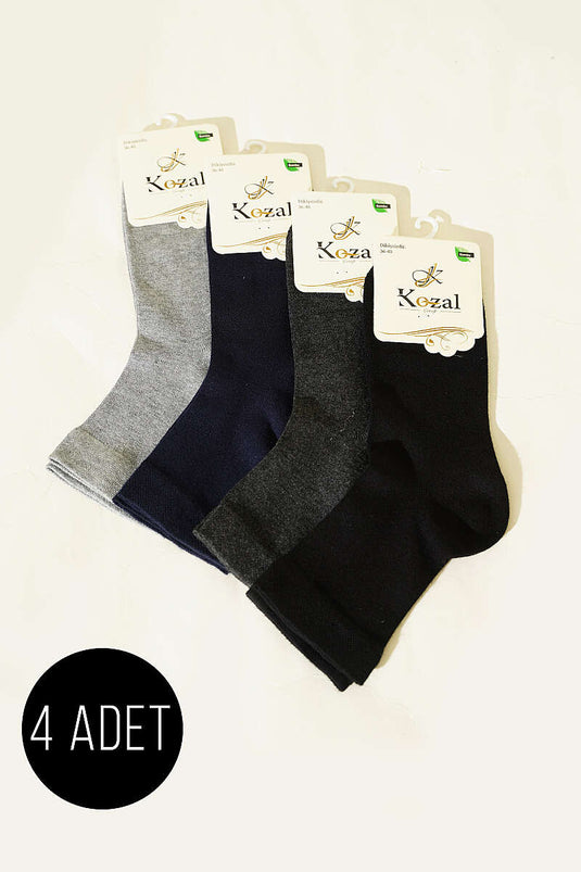 Lot de 4 chaussettes courtes en bambou pour femme, assortiment 1