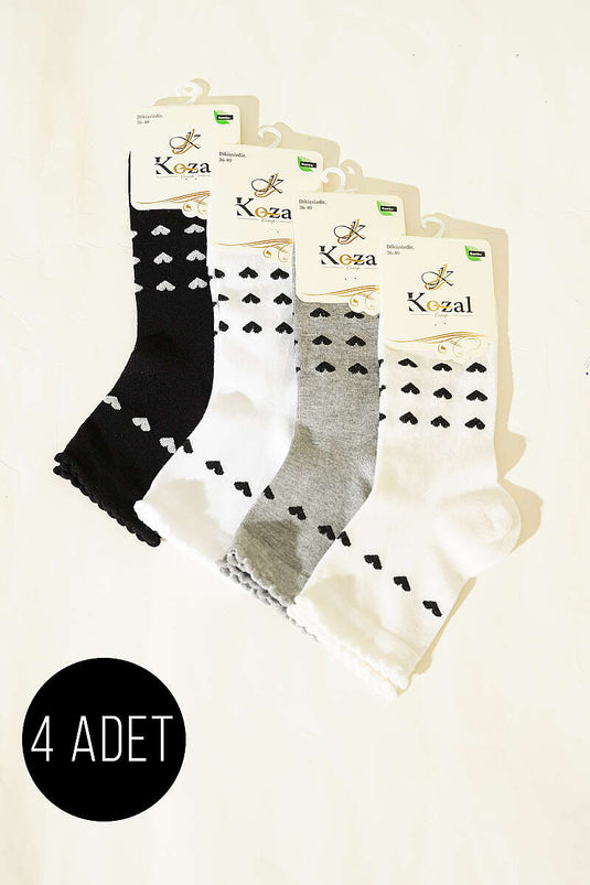 Lot de 4 chaussettes courtes en bambou pour femme, assortiment 4
