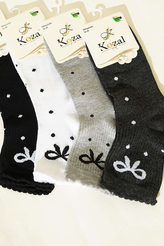 Lot de 4 chaussettes courtes en bambou pour femme, assortiment 5
