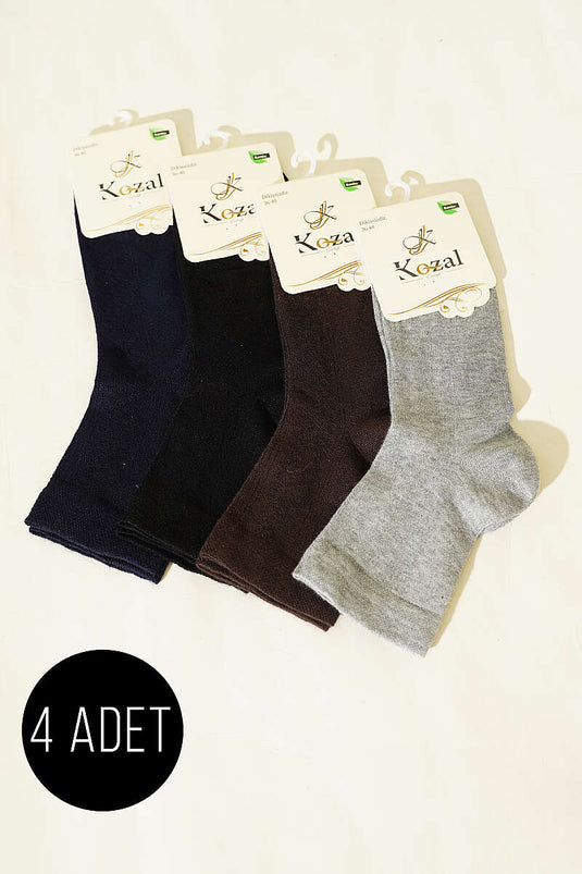 Lot de 4 chaussettes courtes en bambou pour femme, assortiment 7