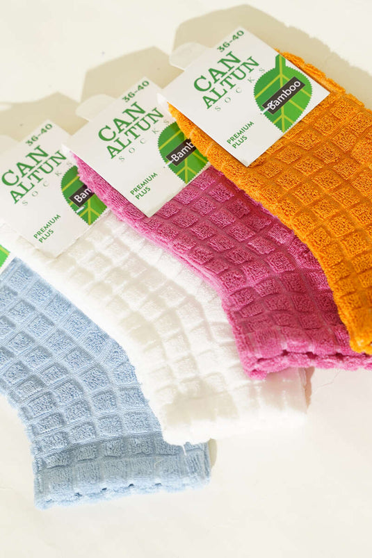 Set of 4 Women's Towel Foot Cover Socks Assorted 1