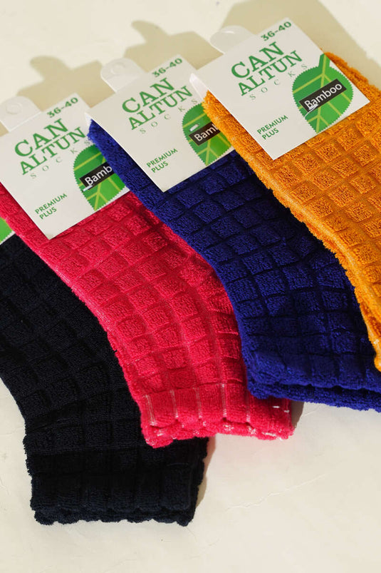 Set of 4 Women's Towel Foot Cover Socks Assorted 3