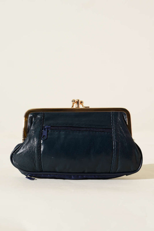 محفظة بخمسة أقسام، لون أزرق داكن