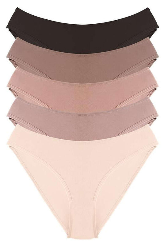 Set Van 5 Kleurrijke Basic Bikini Slip