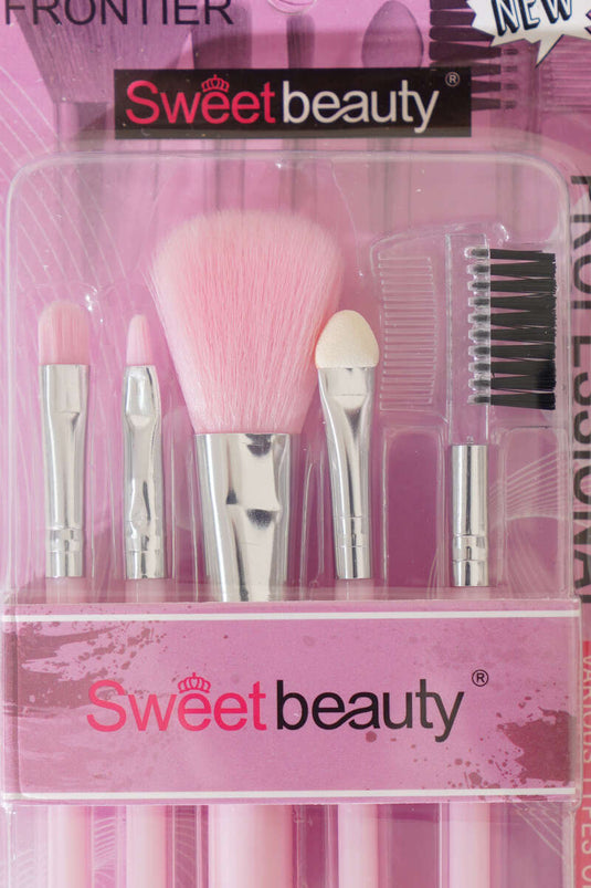 Ensemble de 5 pinceaux de maquillage pour sourcils et cils roses