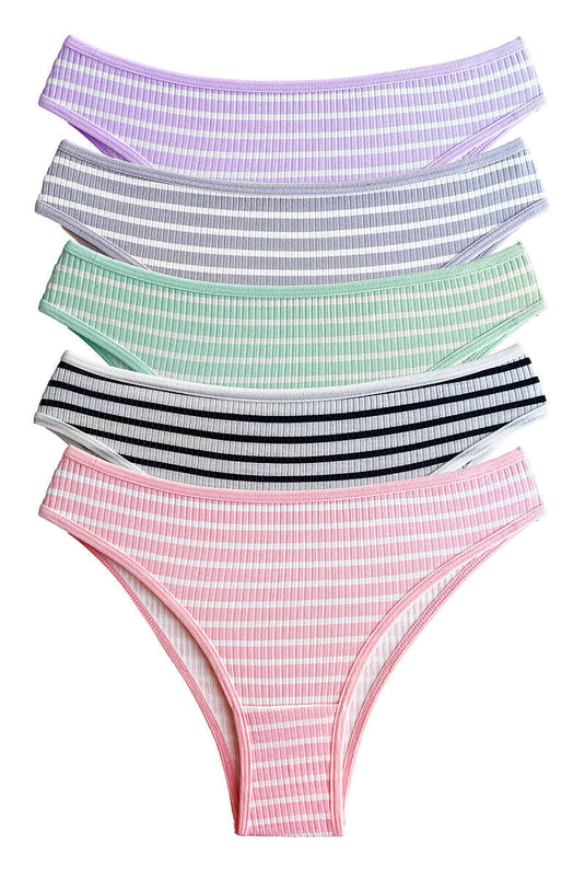 5'li Renkli Fitilli Bikini Külot - Renkli 1