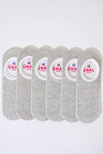 Lot de 6 paires de chaussettes ballerines grises pour femme