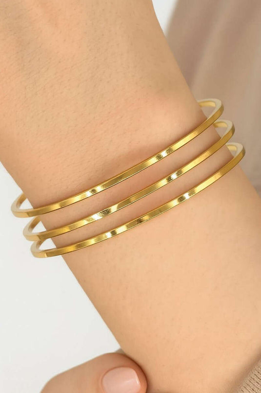 65 mm 3'lü Ajda Bilezik Gold