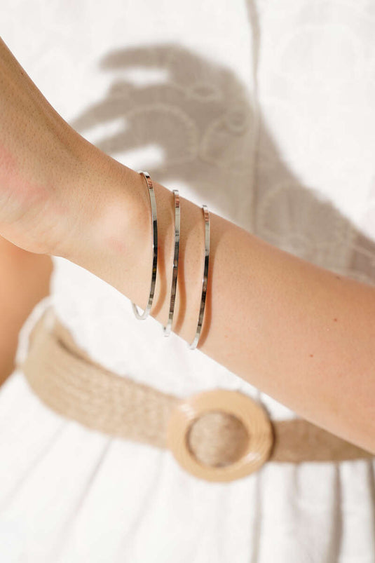Ensemble De 3 Bracelets Ajda Argentés 65mm