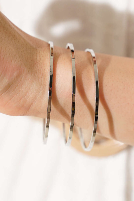 Ensemble De 3 Bracelets Ajda Argentés 65mm