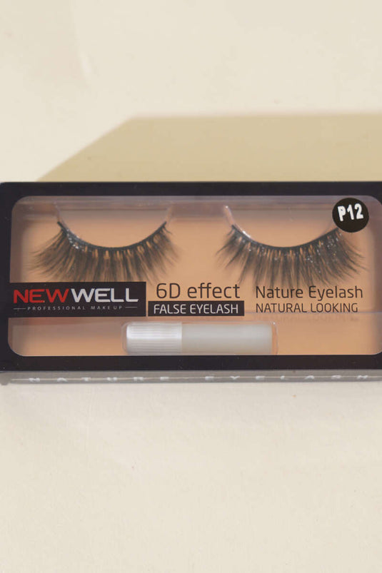 Faux cils naturels effet 6D P12 Noir
