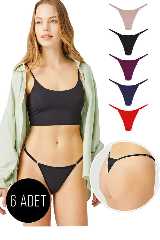 6'lı Basic Tanga Siyah