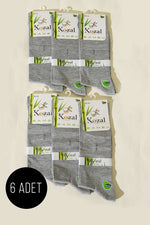 Lot de 6 chaussettes courtes en bambou pour homme, gris