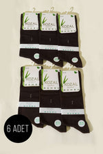Lot de 6 paires de chaussettes courtes en bambou pour homme, couleur café