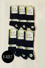 Lot de 6 paires de chaussettes courtes en bambou pour homme, bleu marine