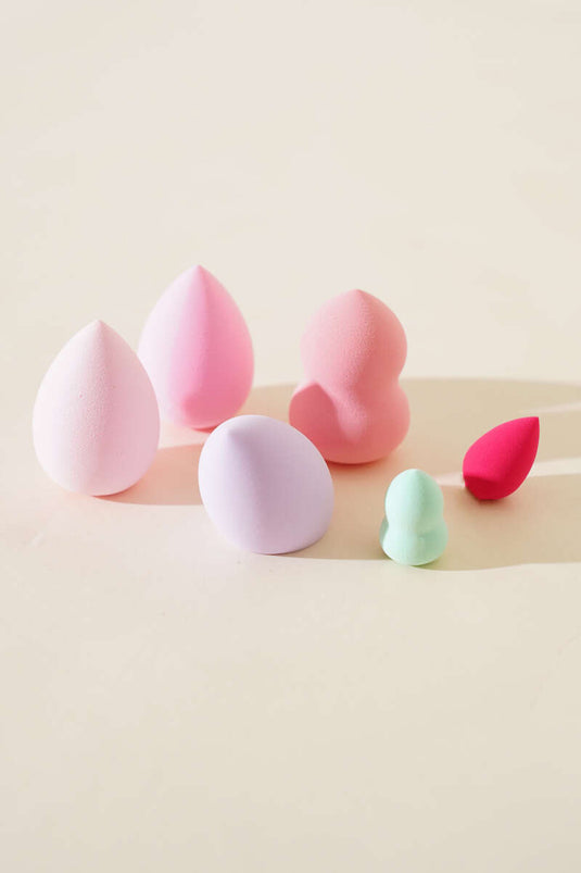 Assortiment de 6 éponges à maquillage en forme d'œuf 1