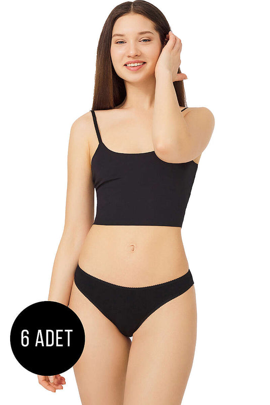 6’lı Yumuşak Dokulu Bikini Külot Siyah