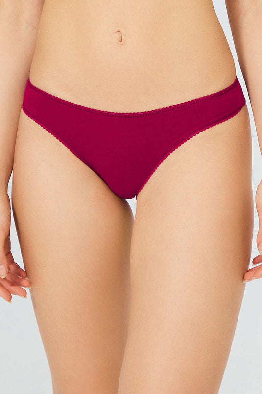 6’lı Yumuşak Dokulu Bikini Külot Vişne