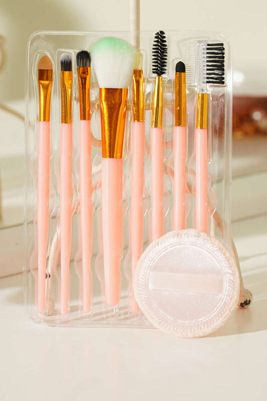 8'li Makyaj Süngerli  Fırça Seti Pudra