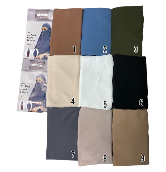 3 Layer Khimar Chiffon