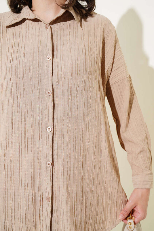 Chemise basique Tree Bark beige
