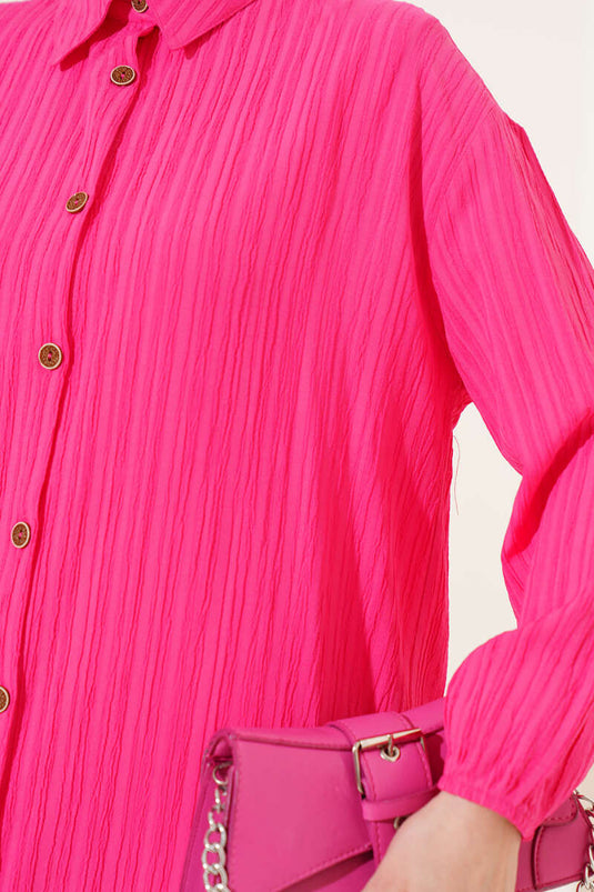 Chemise longue en écorce d'arbre Fuchsia