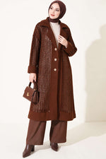 Gilet En Maille Marron À Boutons Et Détails Ornés